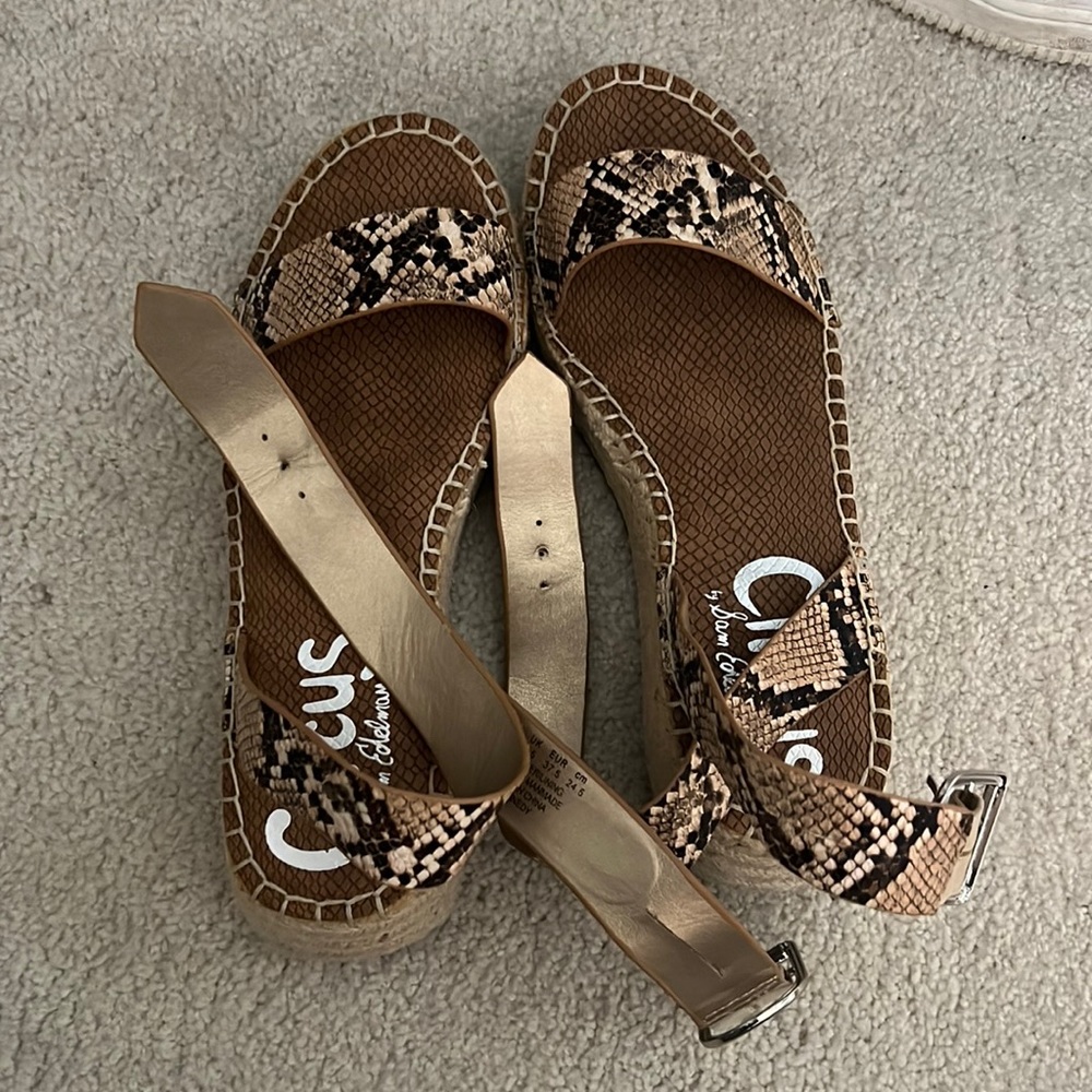 Strappy Sam Edelman snakeskin sandals